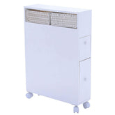 Fast Furnishings White Bathroom Storage Cabinet w/ Baskets